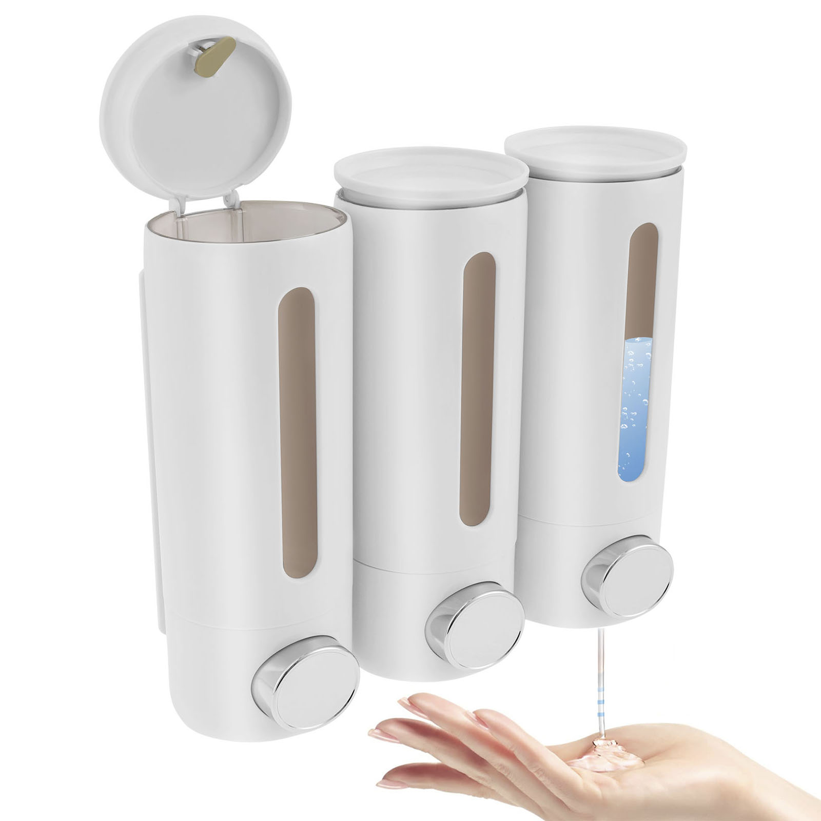 Home Bathroom Wall Soap Dispenser - 1.5L 3 Kafa Manuel Sabunluk Duvara
