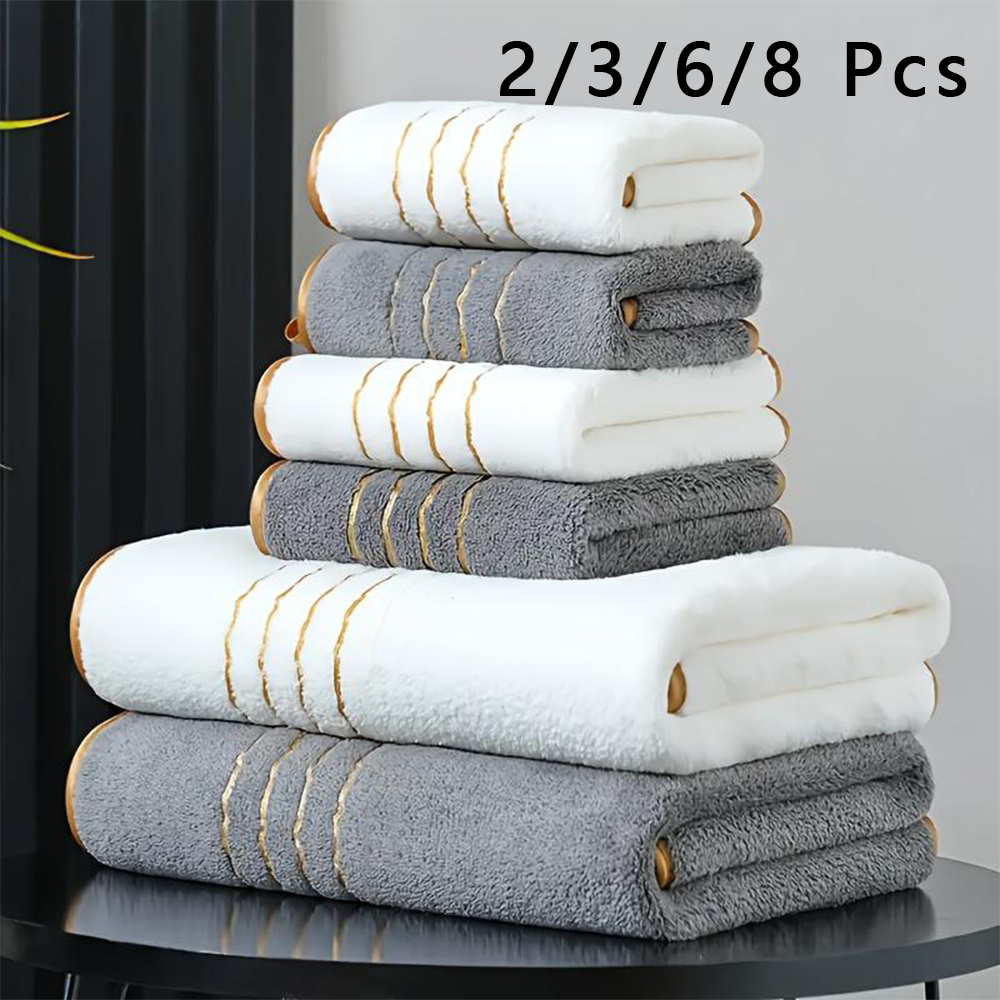 Zara Home Bathroom Accessories - 2/3/6/8 Parça Beyaz ve Gri Altın