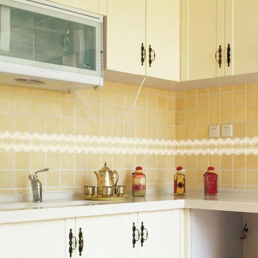 Home Bathroom Door - Tatlı Dantel Tasarım Duvar Kağıdı Bordürleri
