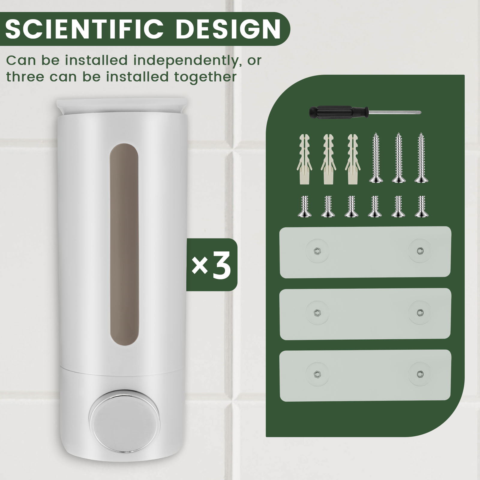 1.5L 3 Kafa Manuel Sabunluk Du - Home Bathroom Wall Soap Dispenser incelemesi ve fiyatı