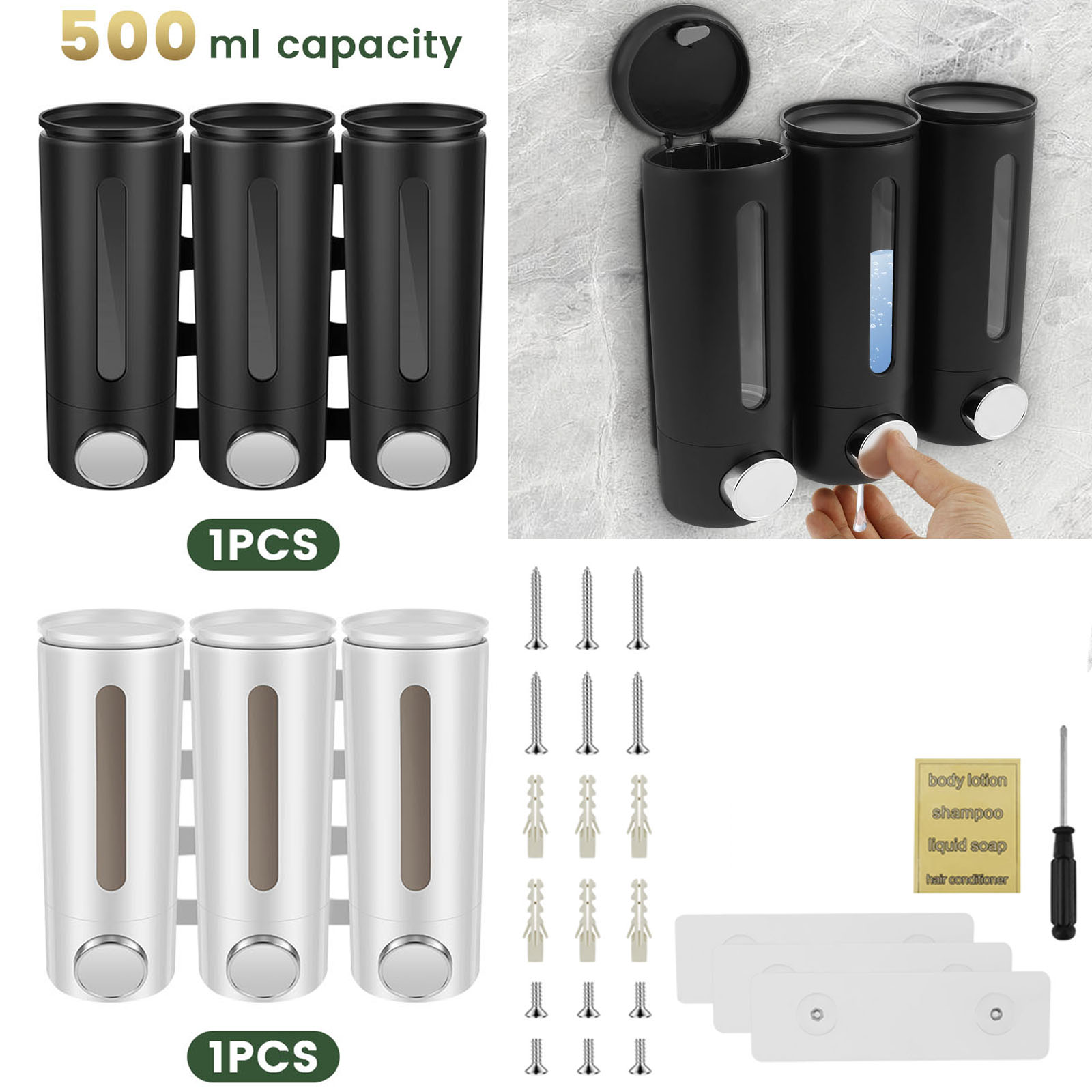 500ml duvara monte banyo sıvı  - Home Bathroom Wall Soap Dispenser incelemesi ve fiyatı